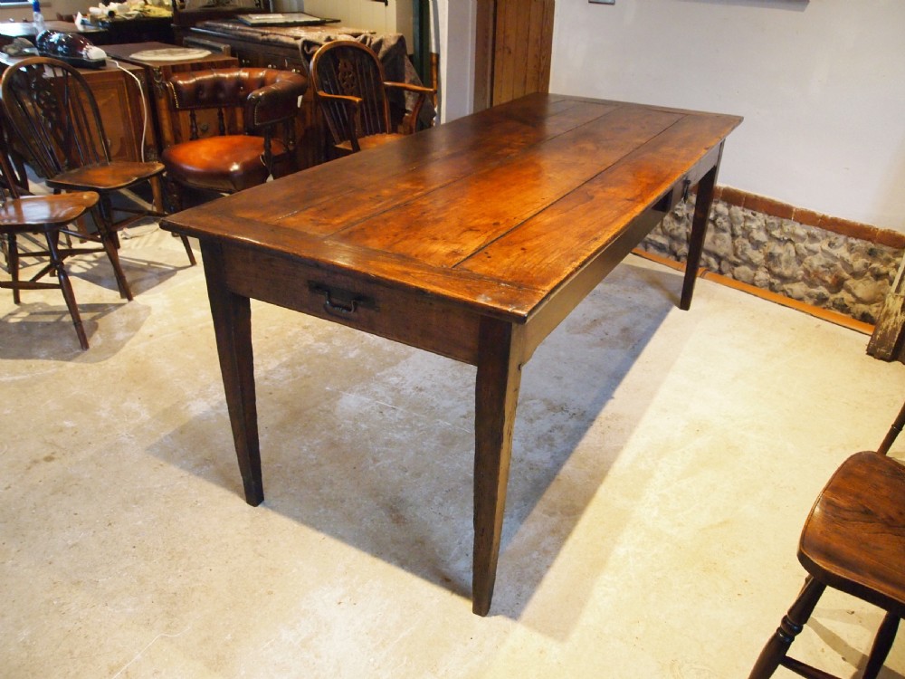 Table refectory French dining farmhouse Cherry wood c1800 View VII
