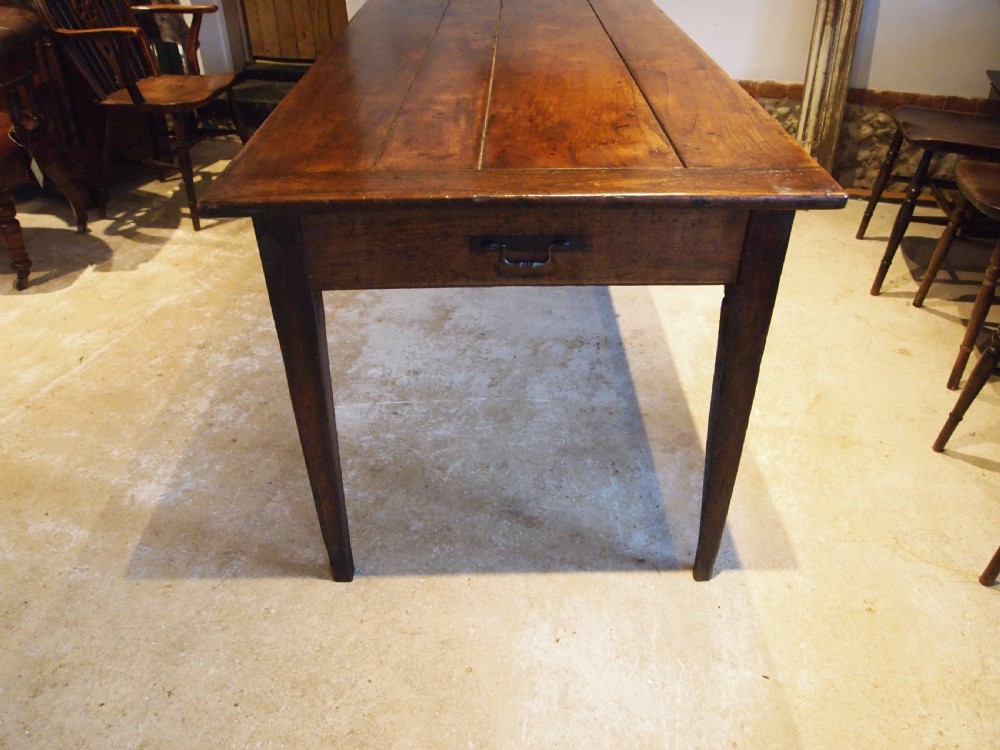 Table refectory French dining farmhouse Cherry wood c1800 View IX