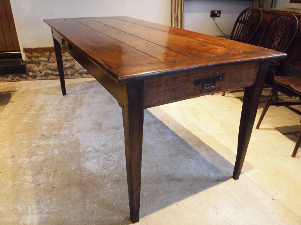 Table refectory French dining farmhouse Cherry wood c1800 View X