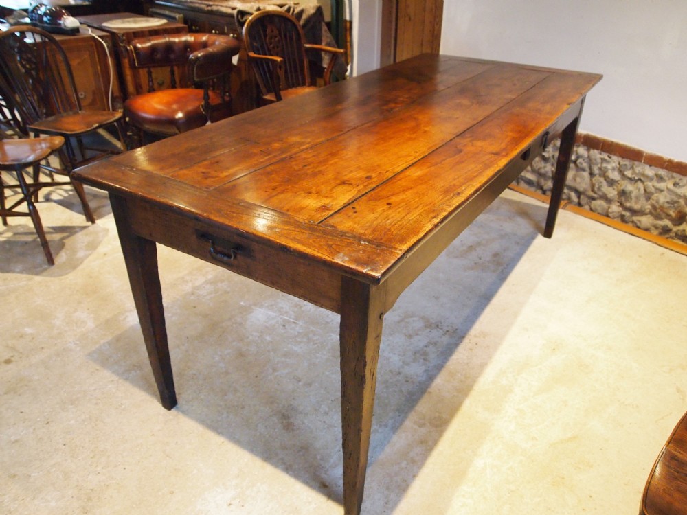Table refectory French dining farmhouse Cherry wood c1800 View XI