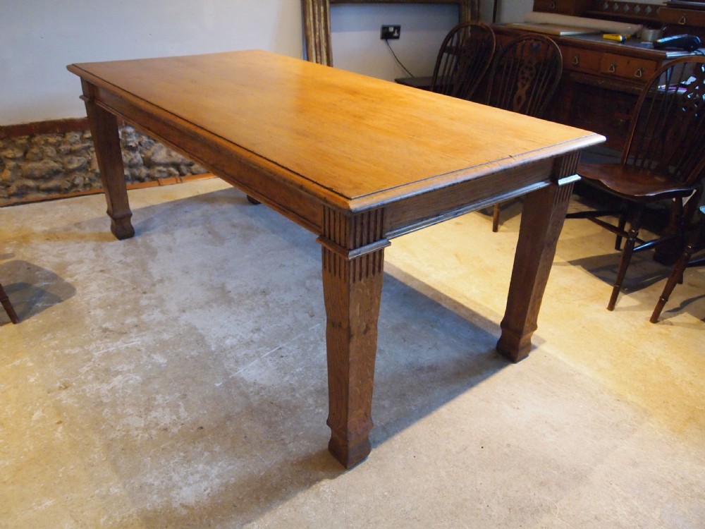 Table refectory dining Edwardian Oak c1900