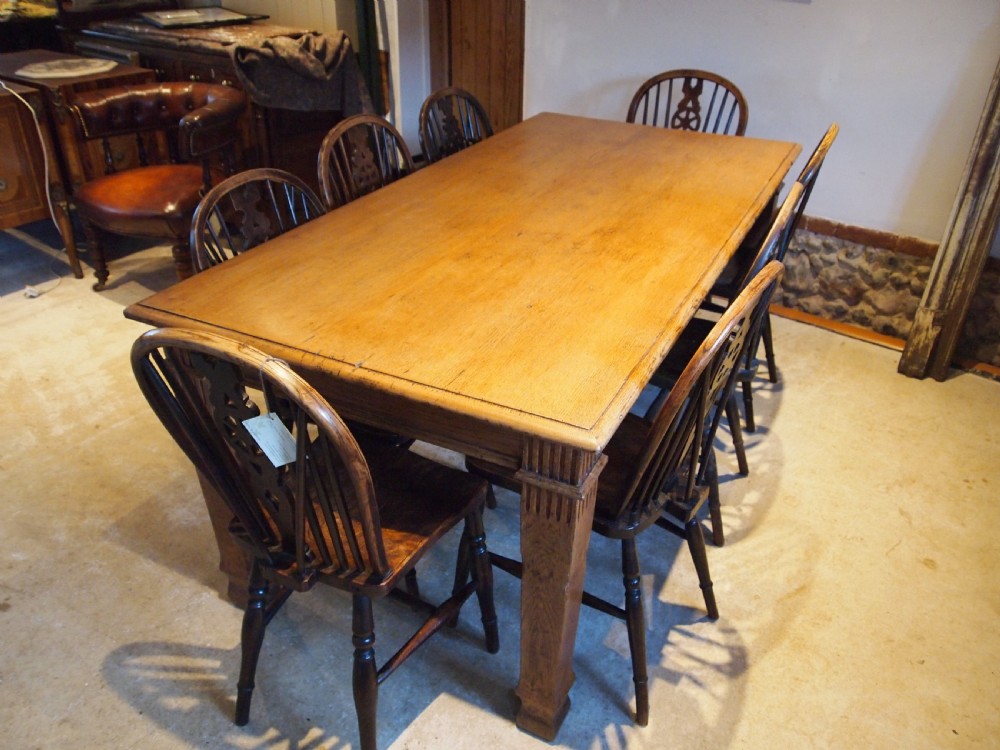 Table refectory dining Edwardian Oak c1900 View III