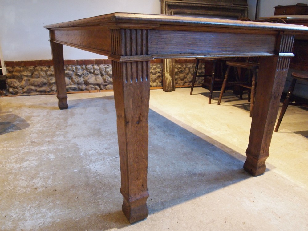 Table refectory dining Edwardian Oak c1900 View IV