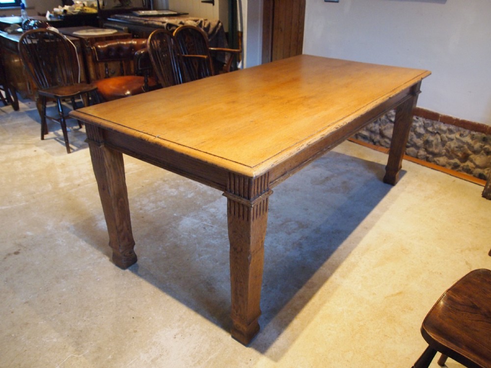 Table refectory dining Edwardian Oak c1900 View VI