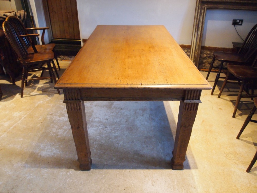 Table refectory dining Edwardian Oak c1900 View VII