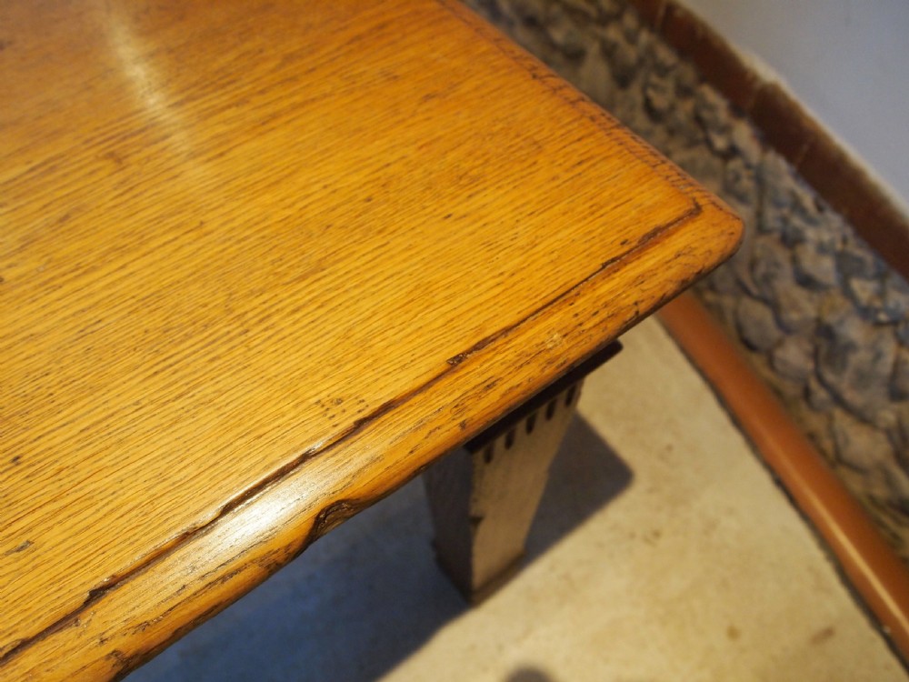 Table refectory dining Edwardian Oak c1900 View VIII
