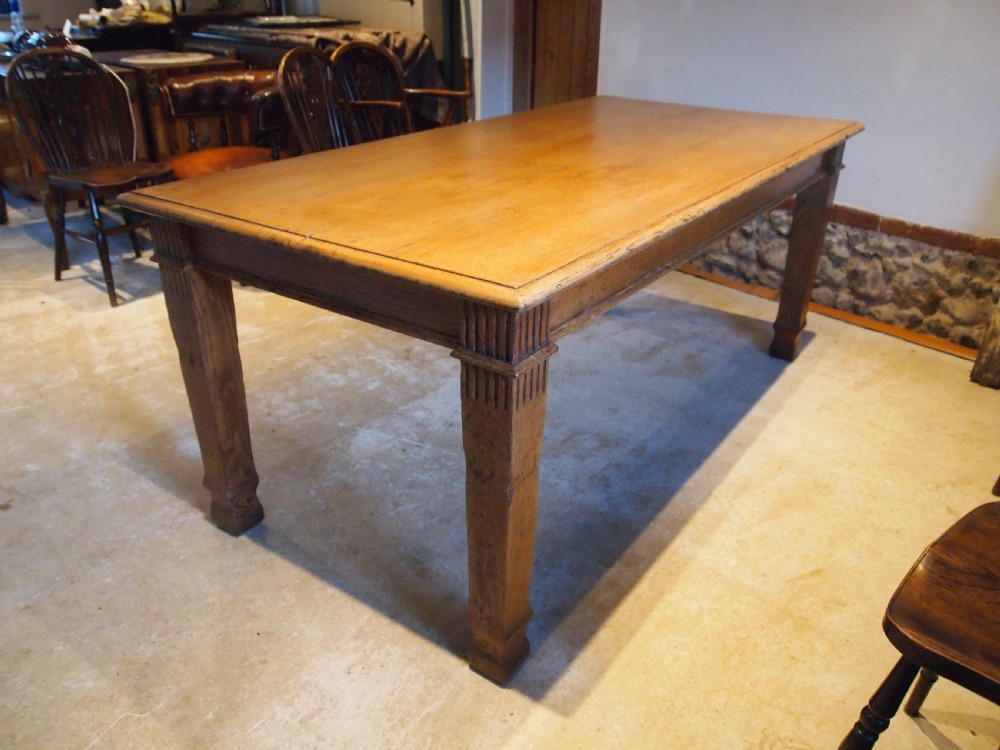 Table refectory dining Edwardian Oak c1900 View IX