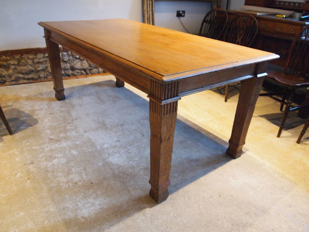 Table refectory dining Edwardian Oak c1900 View X