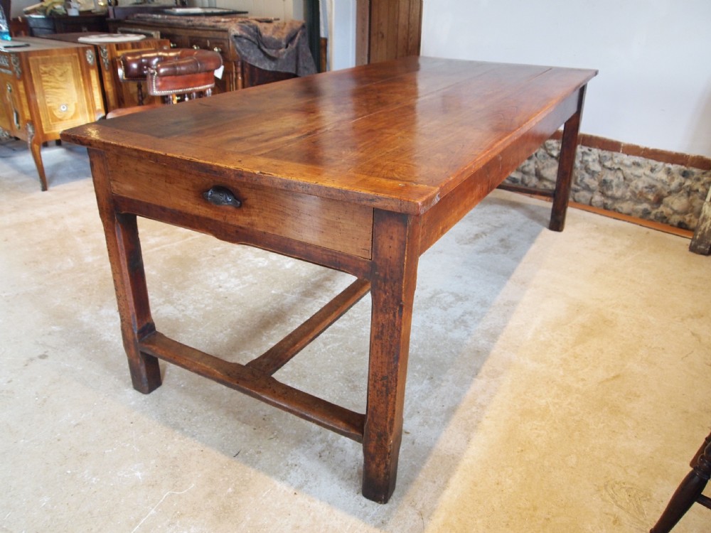 Table V Rare Outstanding French refectory Plum wood dining farmhouse c1800 View V