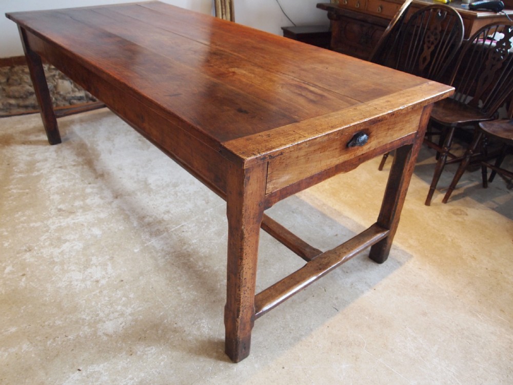 Table V Rare Outstanding French refectory Plum wood dining farmhouse c1800 View VI
