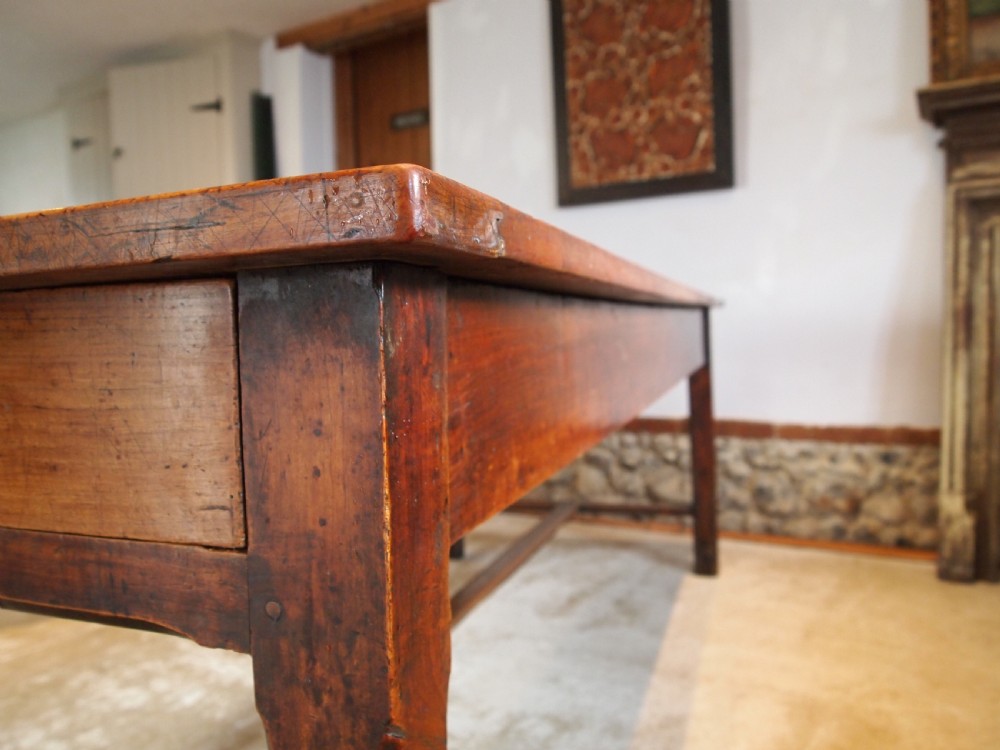 Table V Rare Outstanding French refectory Plum wood dining farmhouse c1800 View VIII