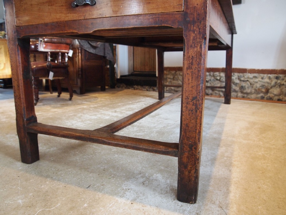 Table V Rare Outstanding French refectory Plum wood dining farmhouse c1800 View IX