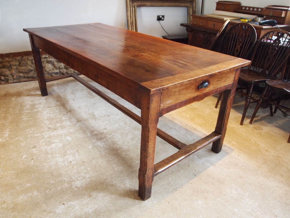 Table V Rare Outstanding French refectory Plum wood dining farmhouse c1800 View X