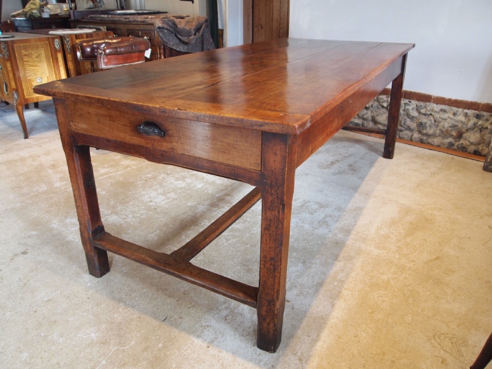 Table V Rare Outstanding French refectory Plum wood dining farmhouse c1800 View XI