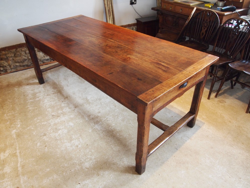 Table V Rare Outstanding French refectory Plum wood dining farmhouse c1800 View XII