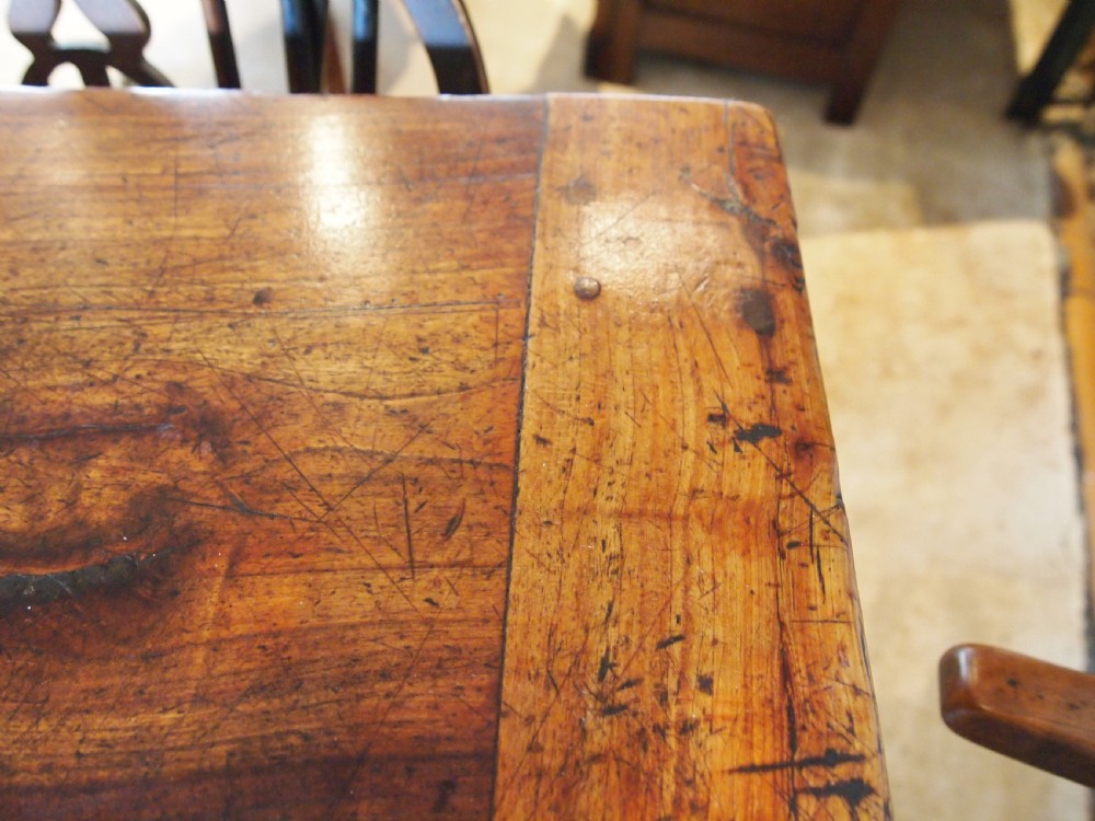 Table V Rare Outstanding French refectory Plum wood dining farmhouse c1800 View XIII