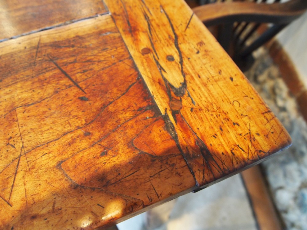 Table V Rare Outstanding French refectory Plum wood dining farmhouse c1800 View XV