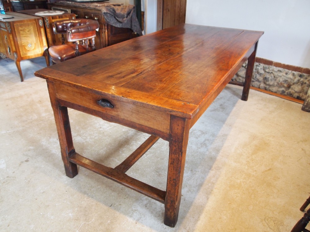 Table V Rare Outstanding French refectory Plum wood dining farmhouse c1800 View XVIII
