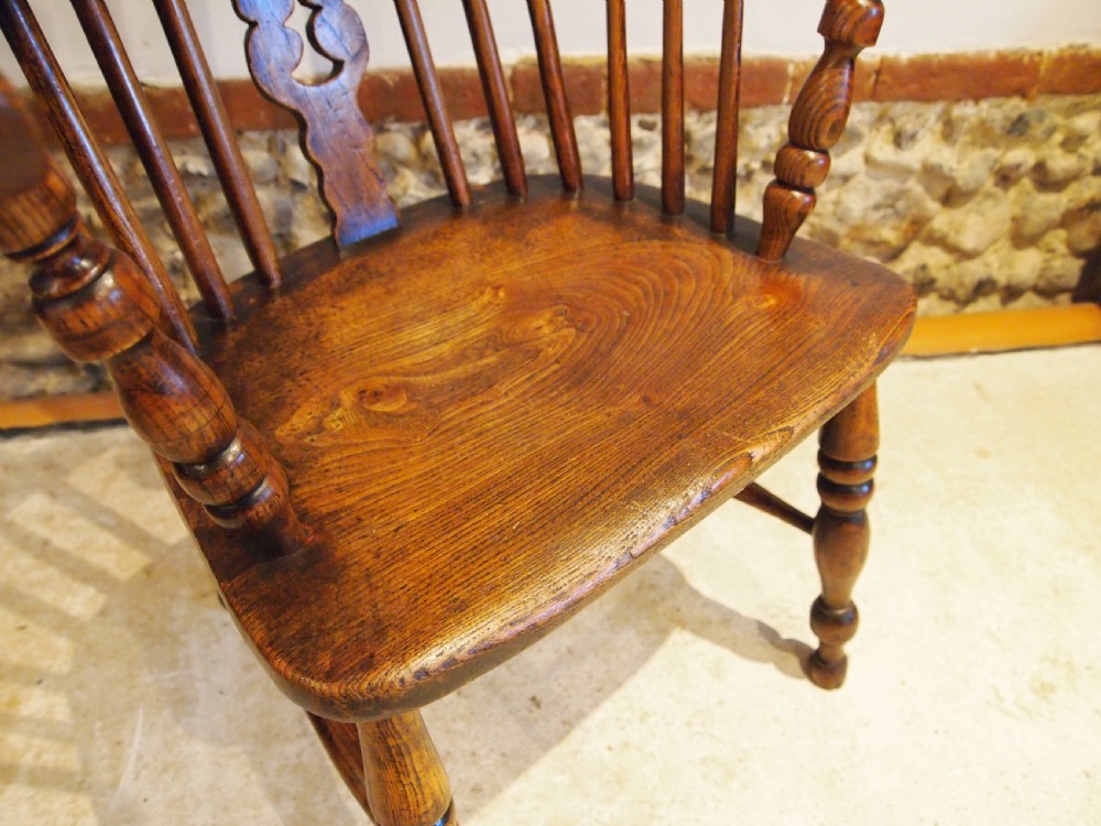 Chair superb Windsor Yorkshire Ash Elm armchair c1840 View IV