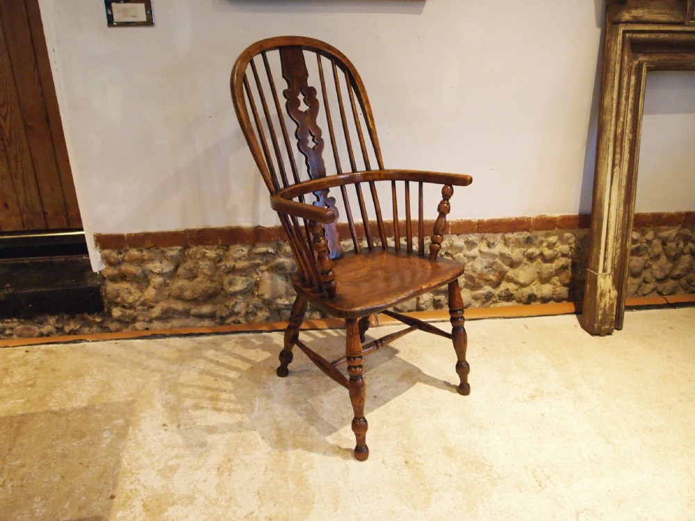 Chair superb Windsor Yorkshire Ash Elm armchair c1840 View X