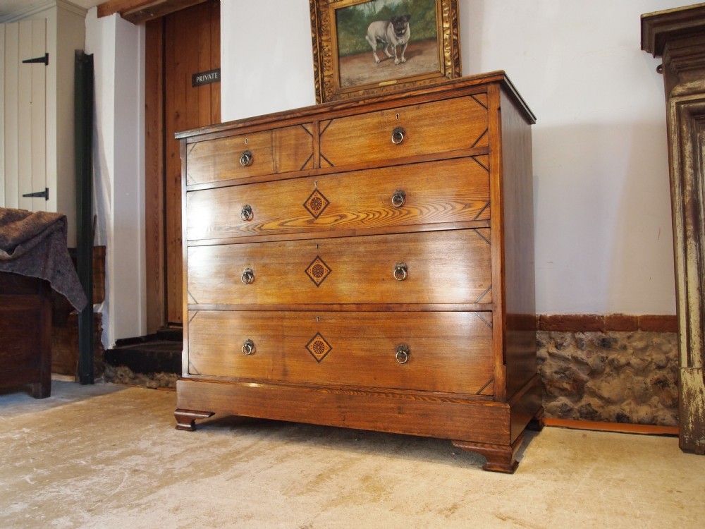 Chest of drawers stunning Arts and Crafts Ash c1880 View VI