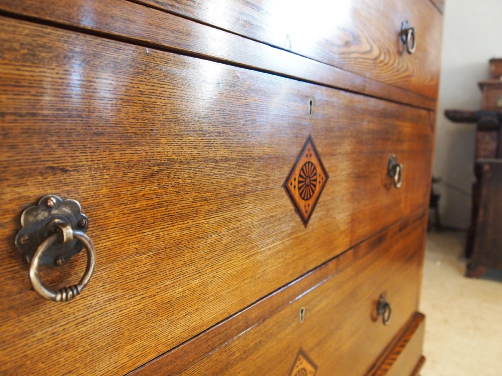 Chest of drawers stunning Arts and Crafts Ash c1880 View VII