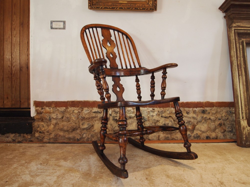 Chair Rocking chair Victorian Windsor Ash Elm c1860 View V