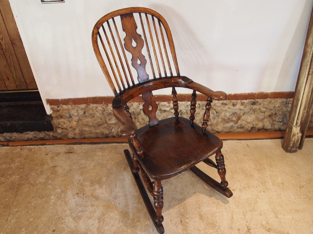 Chair Rocking chair Victorian Windsor Ash Elm c1860 View XI