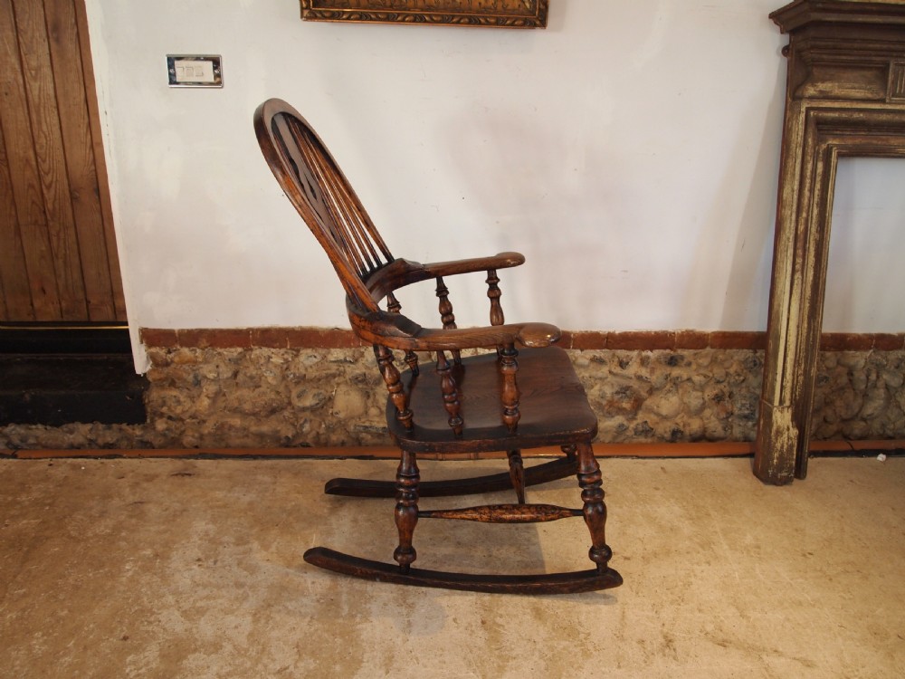 Chair Rocking chair Victorian Windsor Ash Elm c1860 View XII