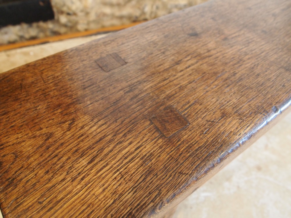 Bench settle pew Victorian Oak refectory c1880 View III