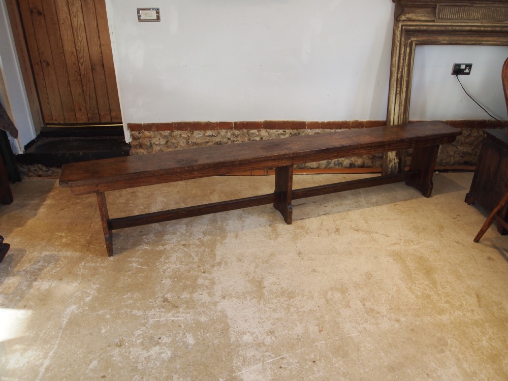 Bench settle pew Victorian Oak refectory c1880 View V