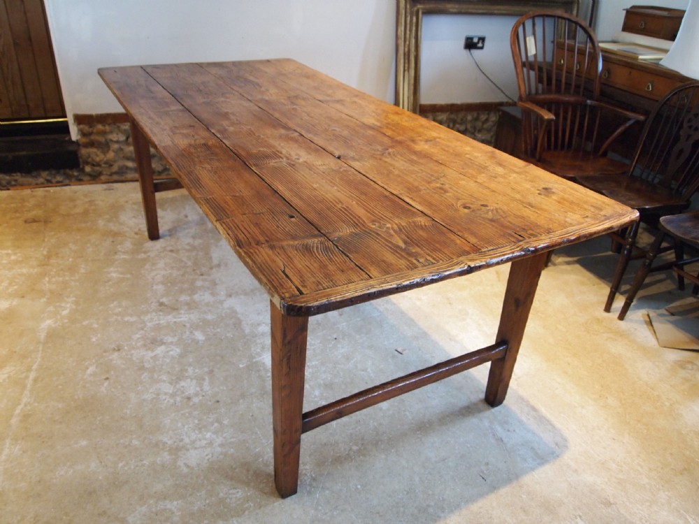 Table refectory dining rare English George III Pine farmhouse c1780