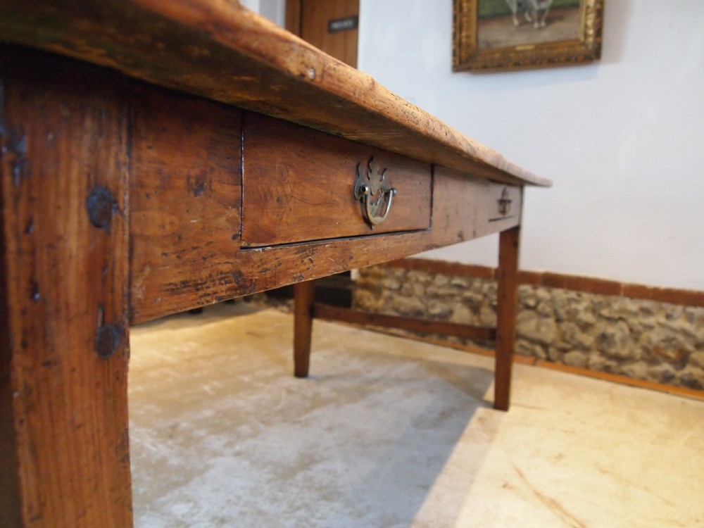 Table refectory dining rare English George III Pine farmhouse c1780 View V