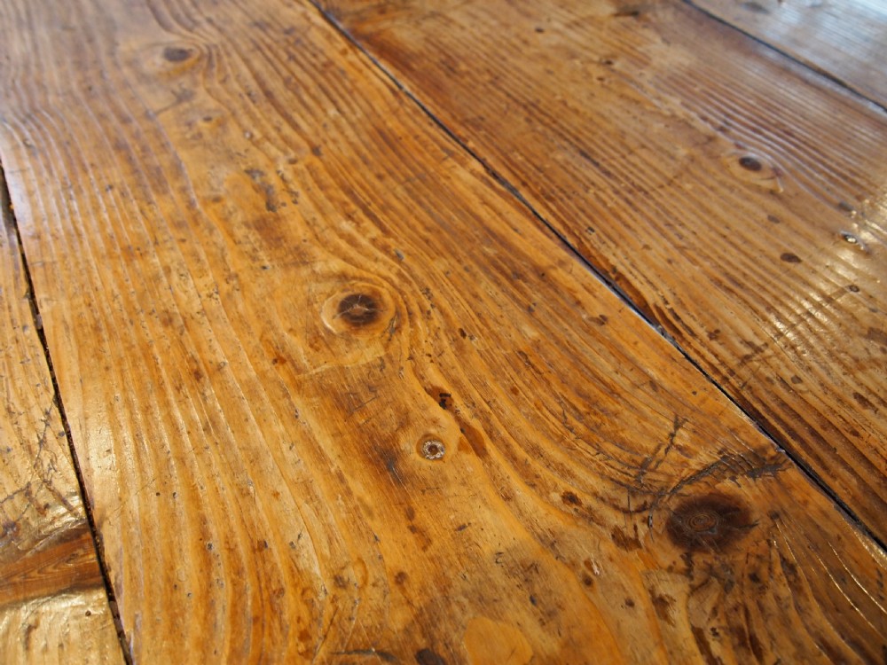 Table refectory dining rare English George III Pine farmhouse c1780 View X