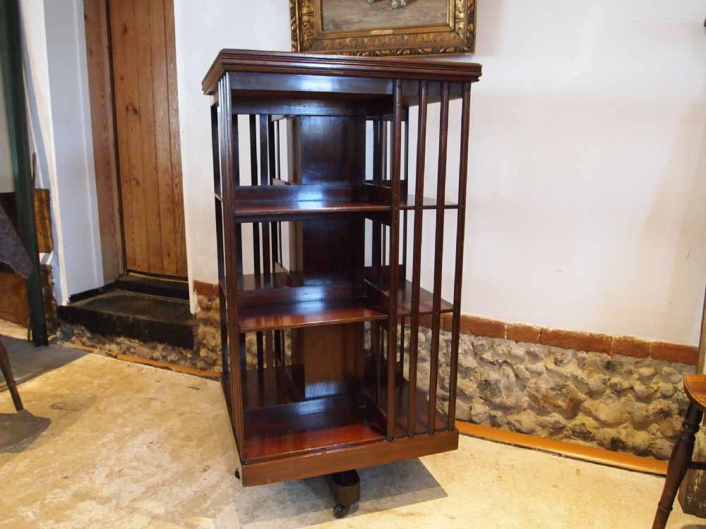 Bookcase revolving Fine quality James Shoolbred Victorian c1880 View XIII