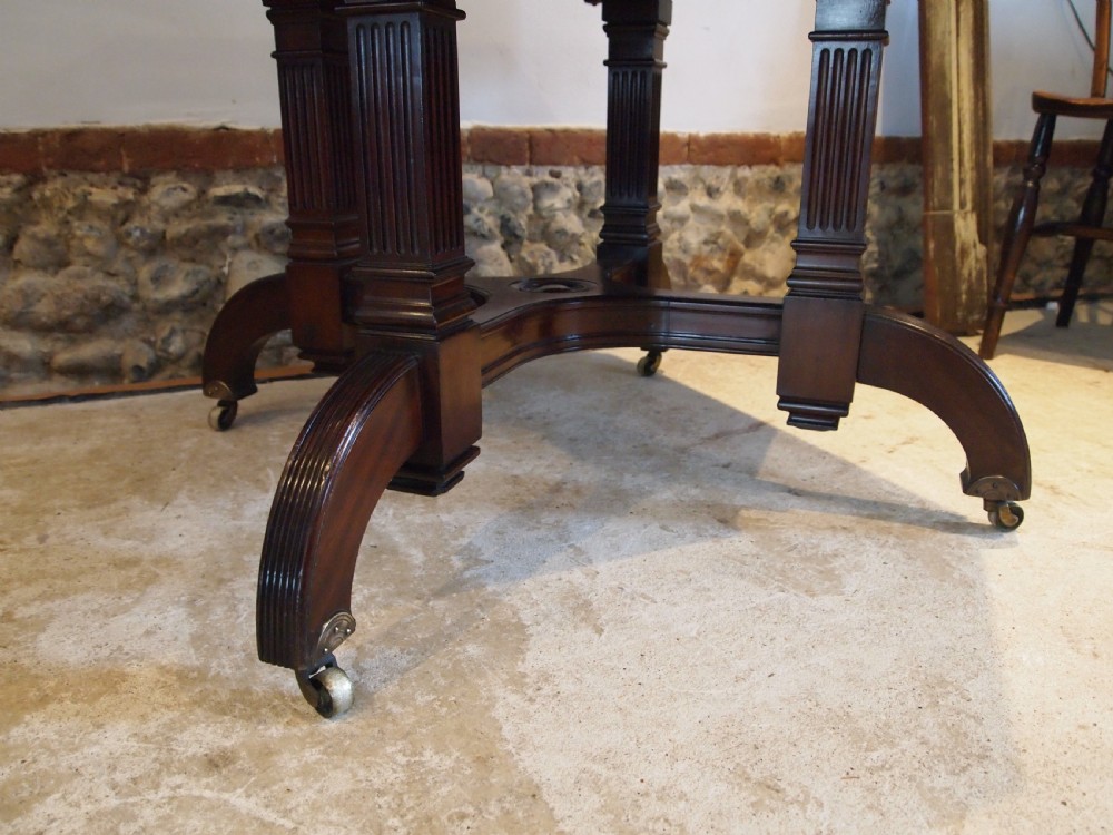 Table V Rare Victorian Walnut Drum or Library Maple and Co c1880 View VII