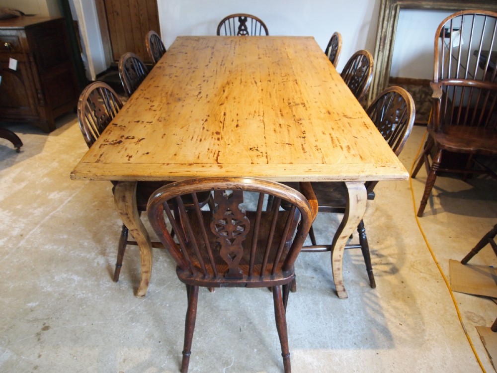 Table refectory dining French Fruitwood farmhouse c1930 View VI