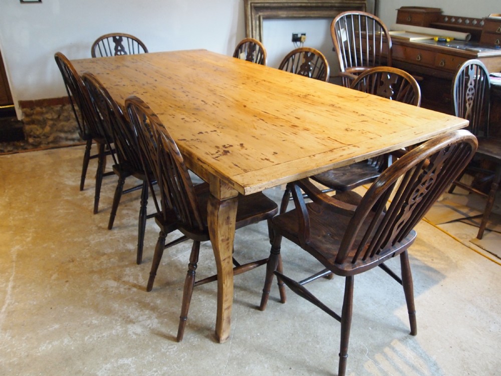 Table refectory dining French Fruitwood farmhouse c1930 View X