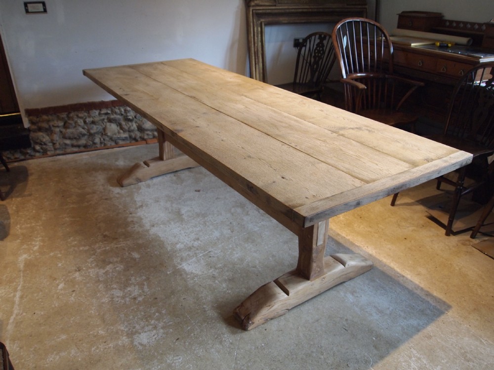 Table French Oak Monastic scrub top refectory farmhouse dining c1900 View VII