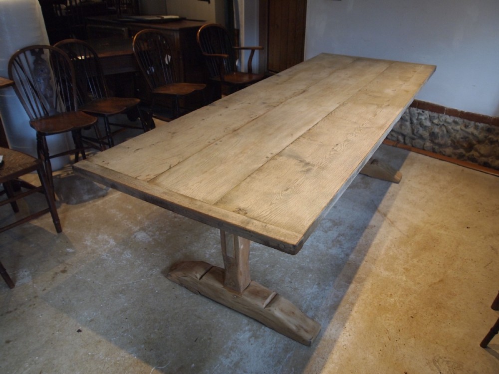 Table French Oak Monastic scrub top refectory farmhouse dining c1900 View IX