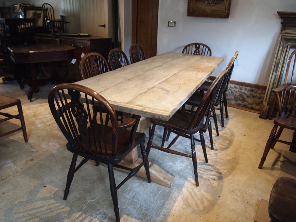 Table French Oak Monastic scrub top refectory farmhouse dining c1900 View XI