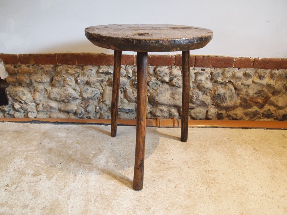 Table rare primitive Cricket table Cheese top Sycamore Ash c1780