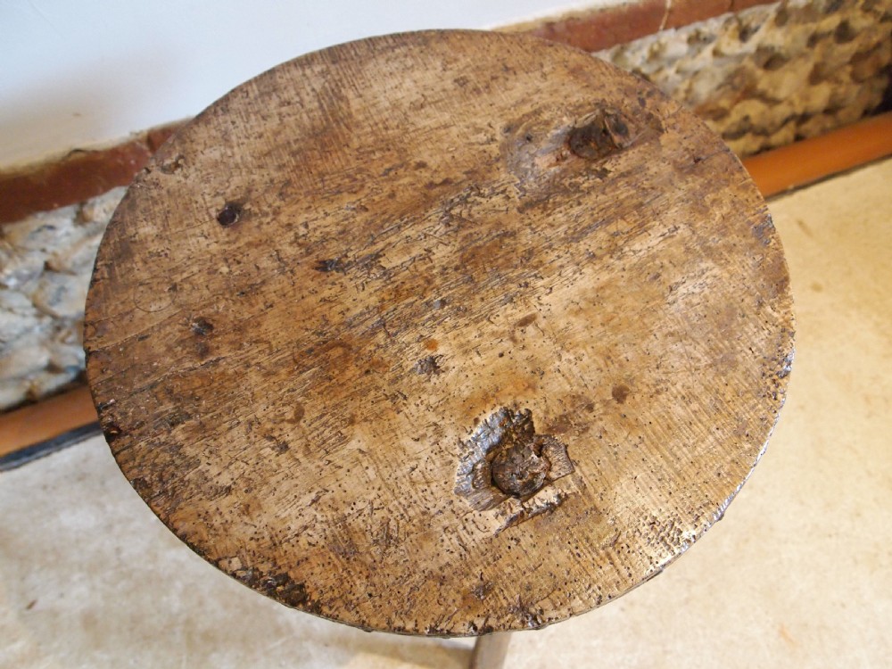 Table rare primitive Cricket table Cheese top Sycamore Ash c1780 View VI