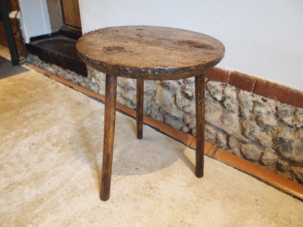 Table rare primitive Cricket table Cheese top Sycamore Ash c1780 View VII
