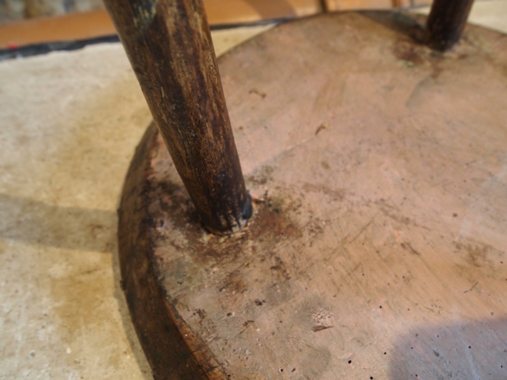 Table rare primitive Cricket table Cheese top Sycamore Ash c1780 View IX