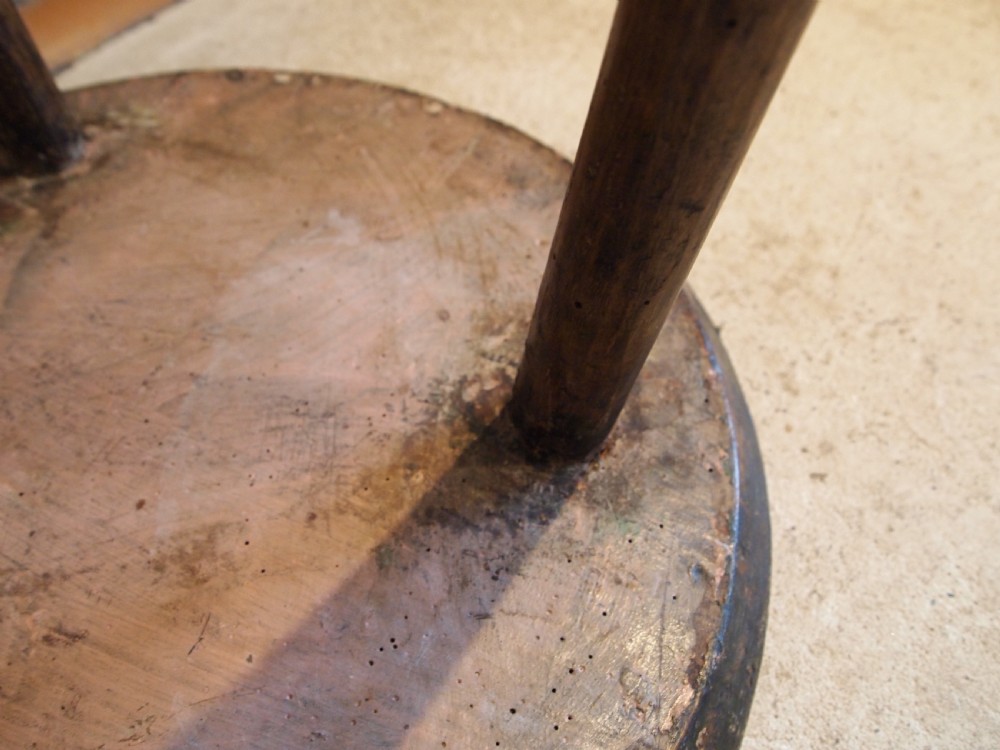 Table rare primitive Cricket table Cheese top Sycamore Ash c1780 View X