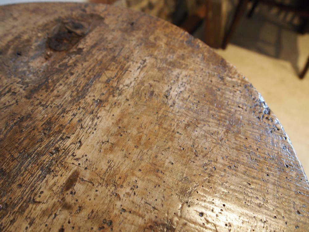 Table rare primitive Cricket table Cheese top Sycamore Ash c1780 View XIII