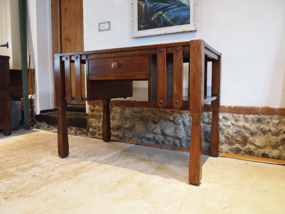 Desk Rare Arts and Crafts Gustav Stickley Oak c1900 View XI
