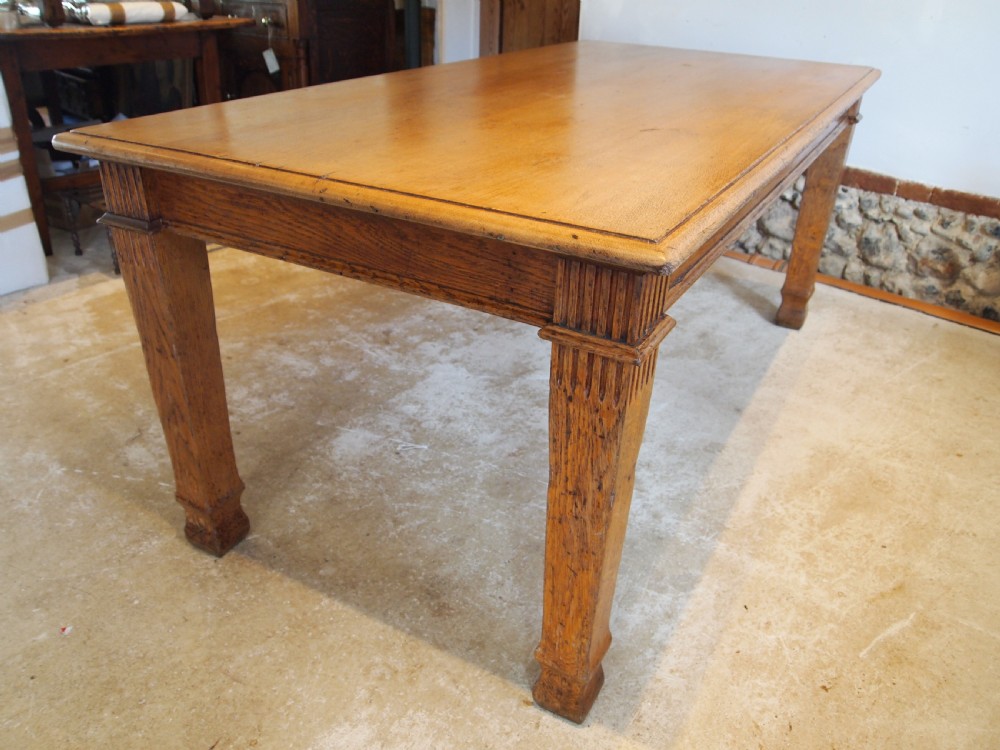 Table Oak refectory dining Edwardian farmhouse c1900