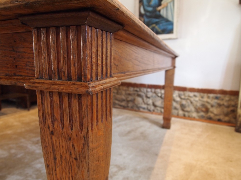 Table Oak refectory dining Edwardian farmhouse c1900 View VII